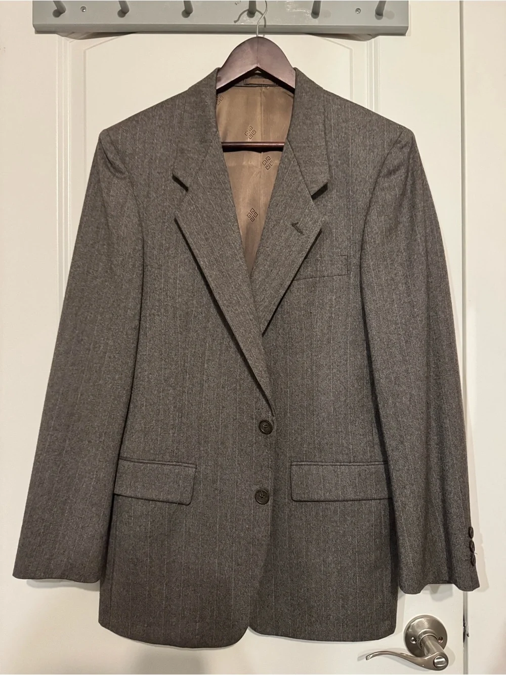 Vintage 1980s Givenchy Oversized 100% Pure Wool Pinstripe Blazer USA Made